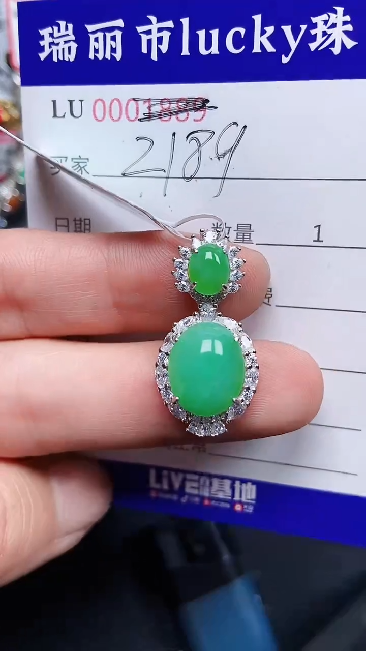 颈饰银S925镶嵌翡翠2189