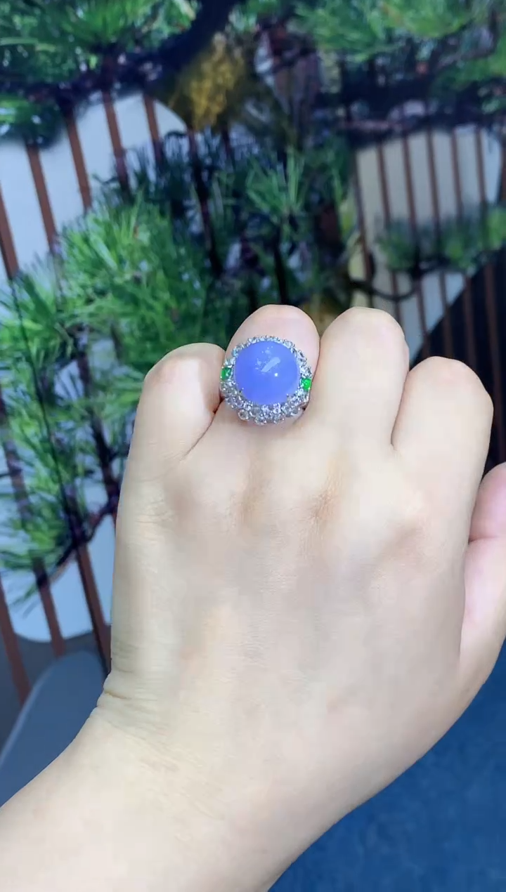 翡翠戒指18K金镶嵌570-春日珠宝