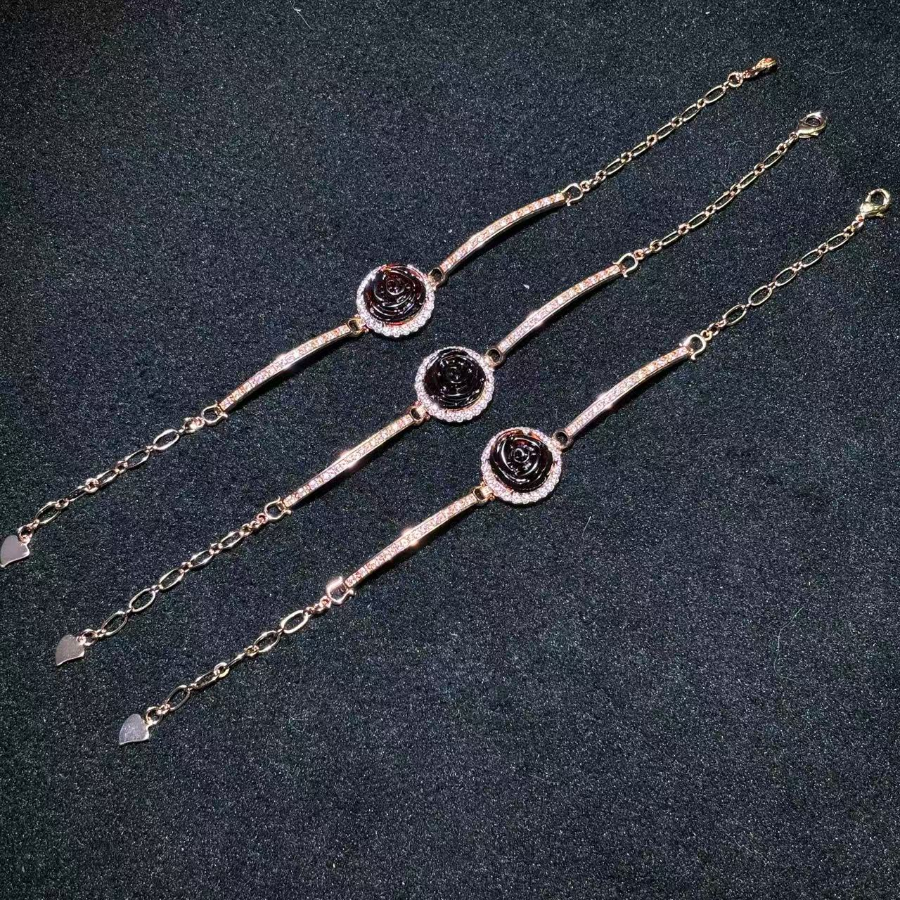 Q-MT2311-琥珀红天血灵珀玫瑰花手链-多样性发其一