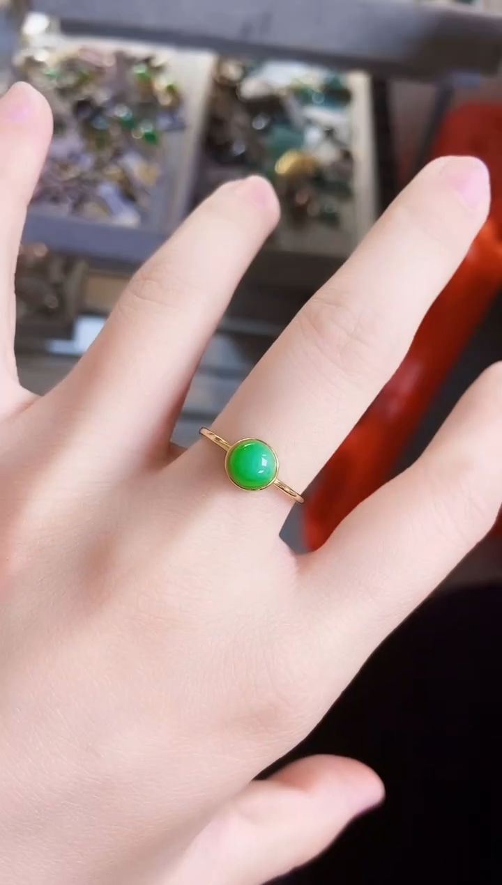 【闪购商品】翡翠戒指银S925镶嵌465464