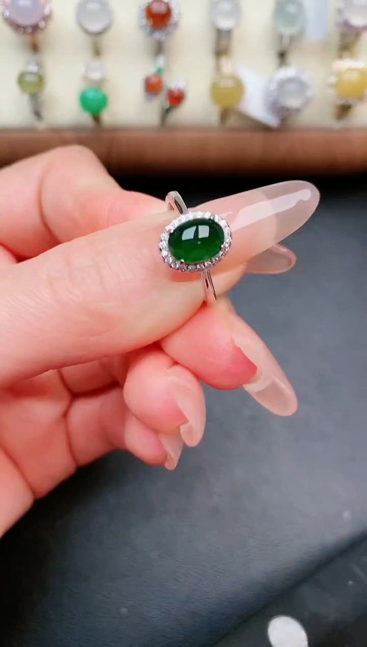 【闪购商品】翡翠戒指银S925镶嵌....