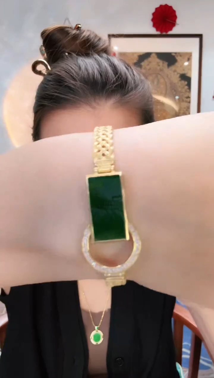 【闪购商品】翡翠颈饰银S925镶嵌耳饰