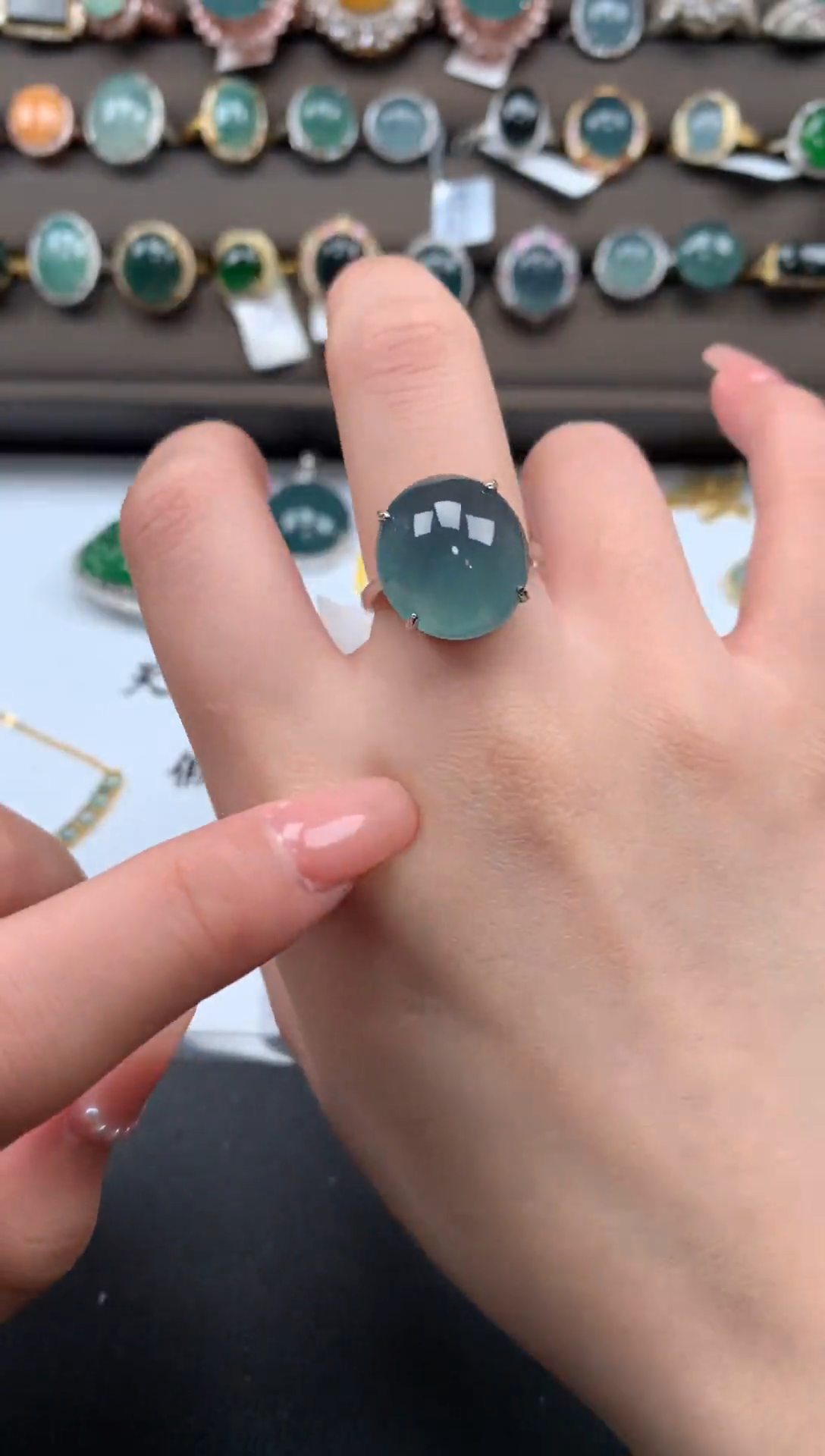 【闪购商品】翡翠戒指银S925镶嵌451241