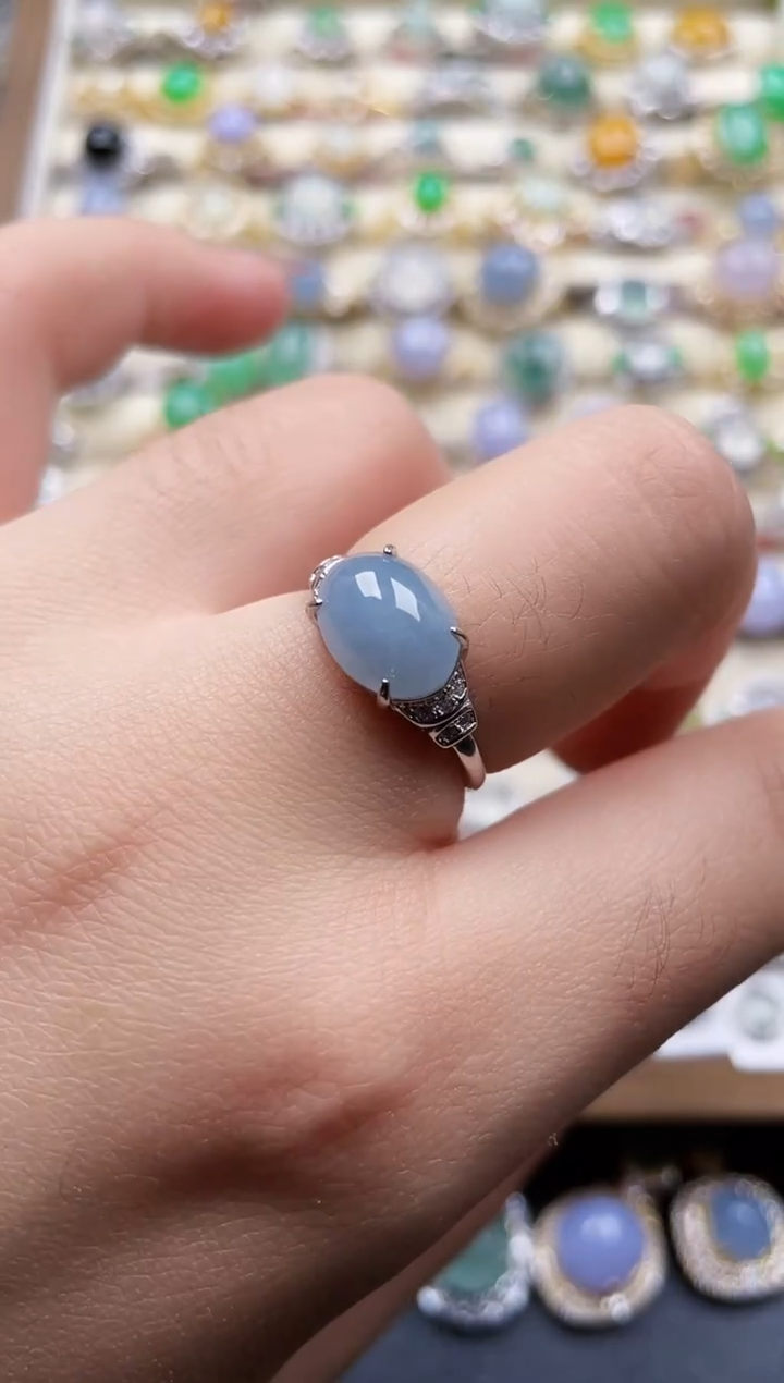 银S925镶嵌戒指翡翠22