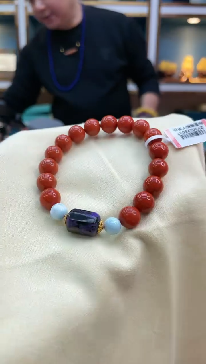 【闪购商品】南红玛瑙手链18K金镶嵌@@ZY30223037