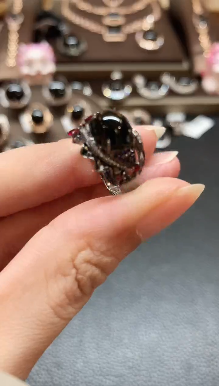 翡翠戒指18K金镶嵌b201  