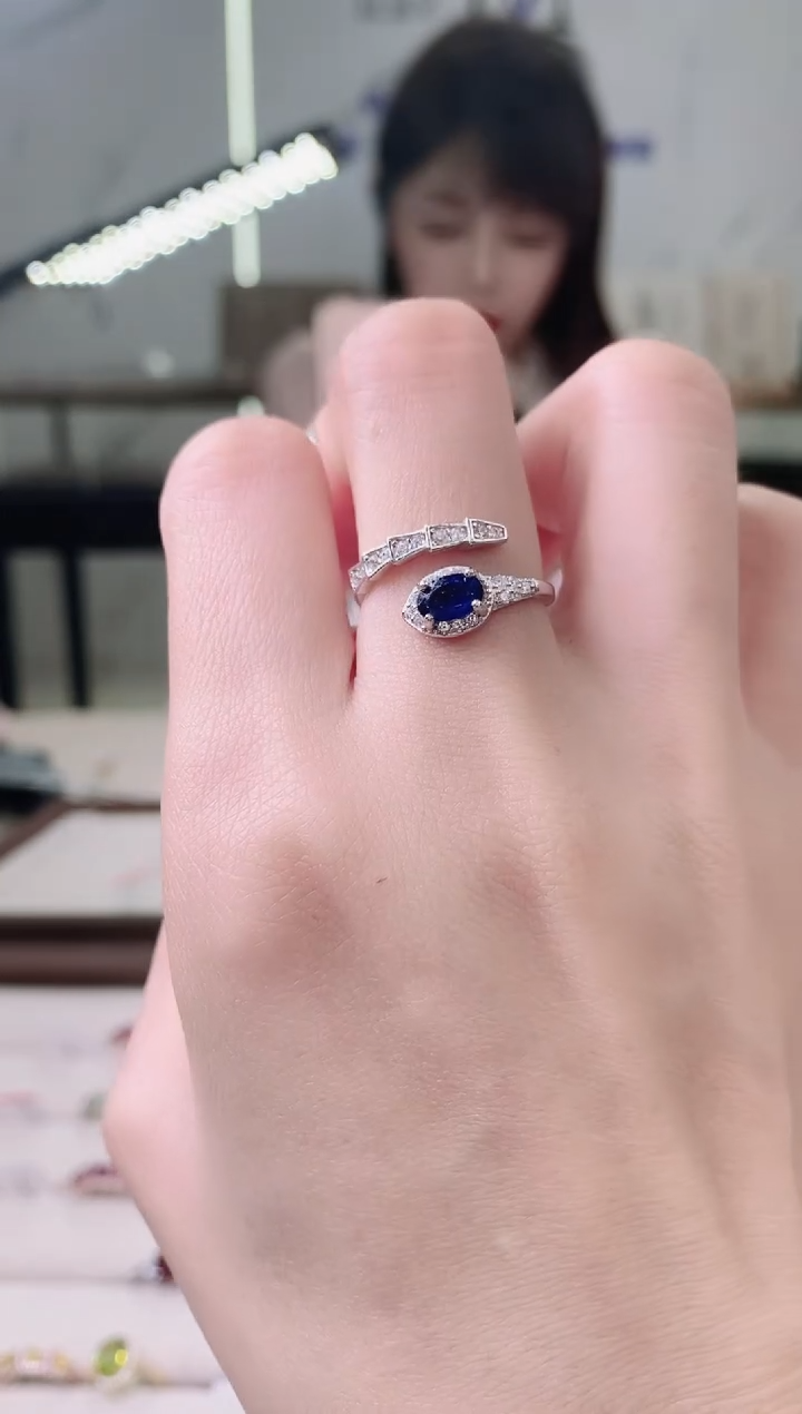 【闪购商品】蓝宝石戒指银S925镶嵌72-3 