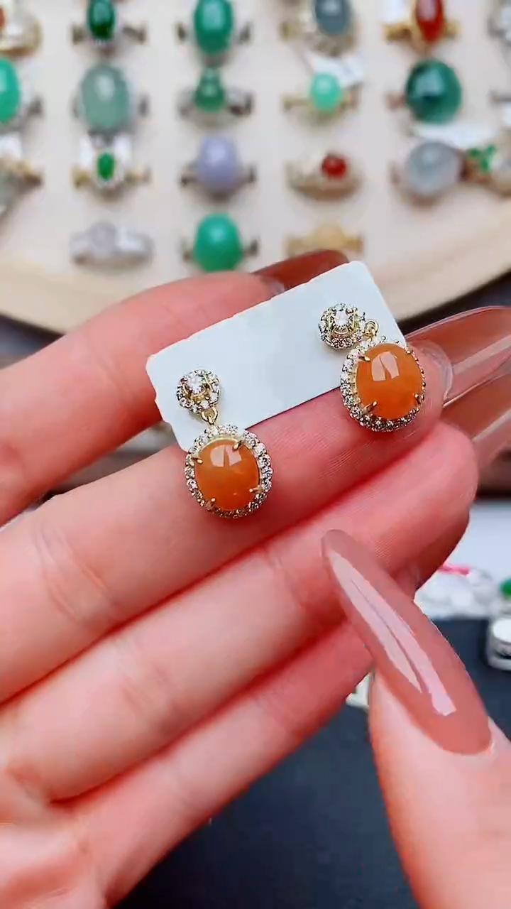 银S925镶嵌戒指翡翠...