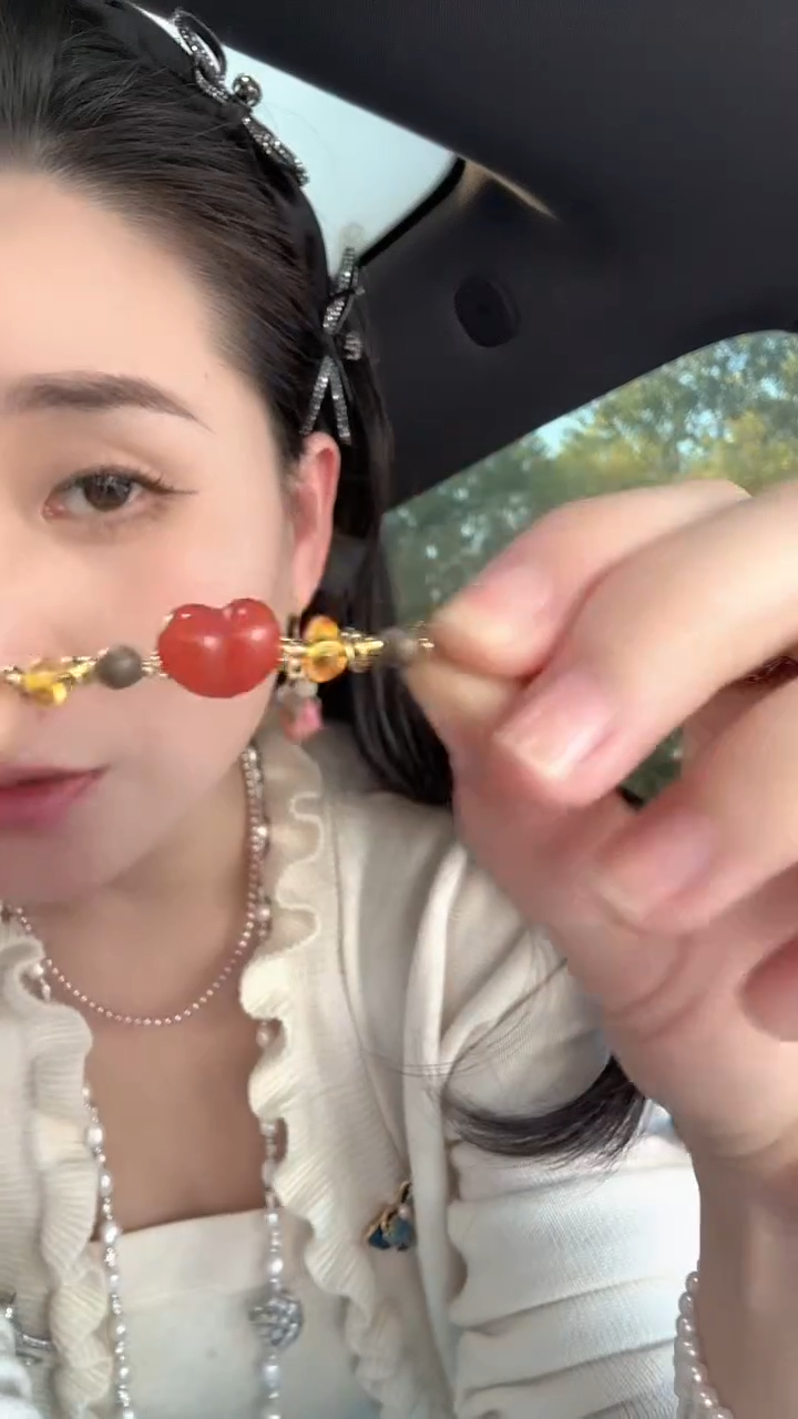 未镶嵌延长链南红玛瑙爱心屁桃延长链