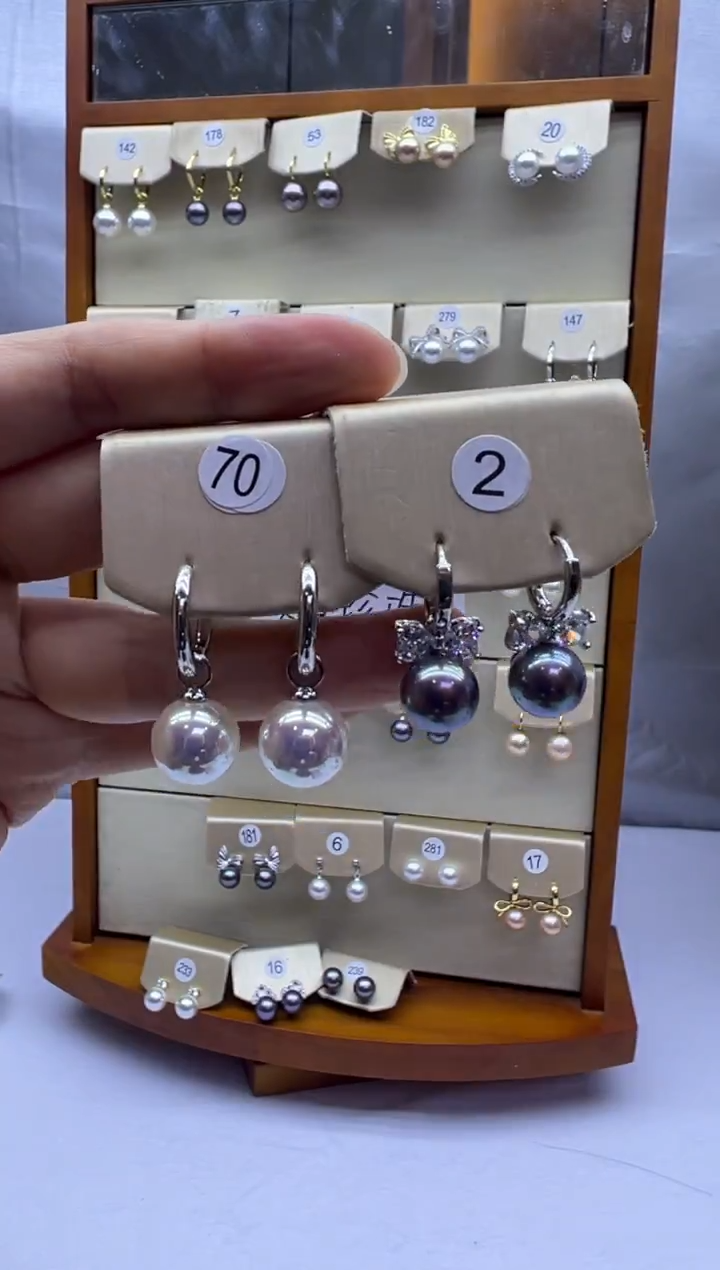 未镶嵌耳饰淡水珍珠70+2