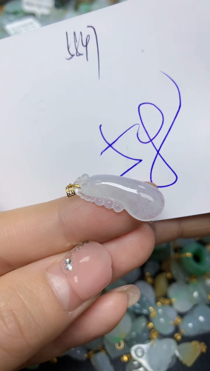 【闪购商品】翡翠挂件18K金镶嵌 天然翡翠A货