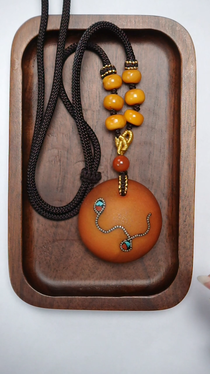 【闪购商品】琥珀颈饰未镶嵌橘皮尼泊尔吊坠