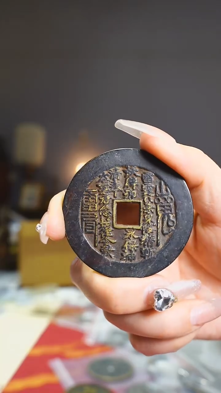 【闪购商品】铜外圆内方山鬼背八卦5cm/475