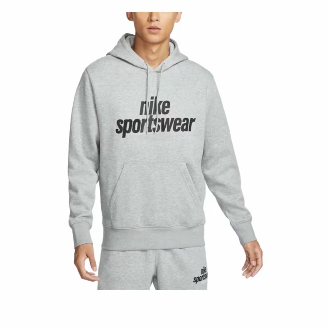Nike耐克男子加绒套头连帽衫春季新款复古卫衣针织休闲HJ2160063