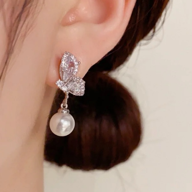 铜合金锆石耳饰 里2344时尚耳饰