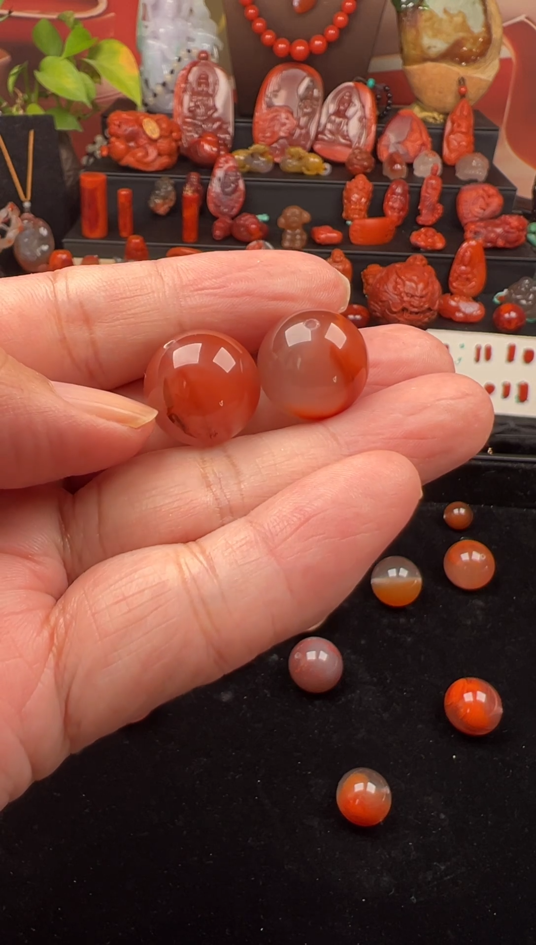 未镶嵌单珠南红玛瑙老**糕单珠