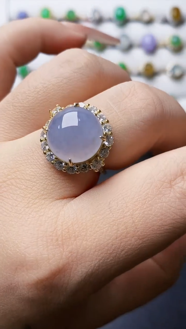 银S925镶嵌戒指翡翠0167