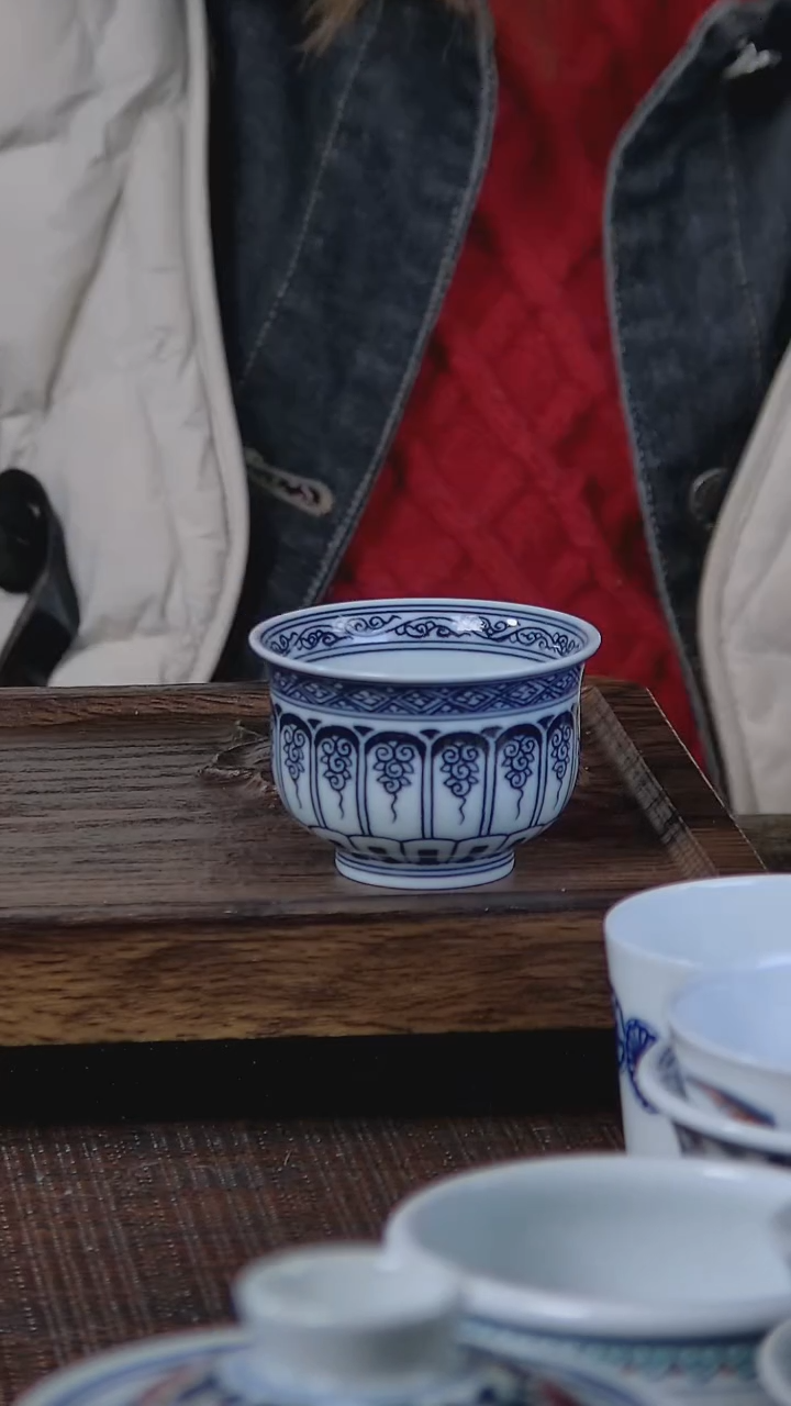 【闪购商品】折葵非器手工手绘宝相莲小炉式杯