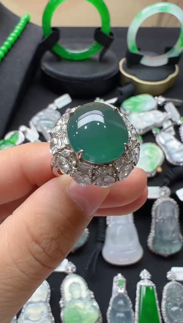 【闪购商品】翡翠戒指银S925镶嵌多样性发货拍一发一