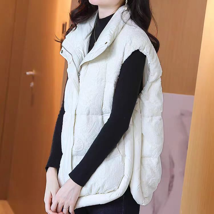 2025【白鹅绒】桑蚕丝丝绒鹅绒新款时尚马甲羽绒服FM1079-19百搭
