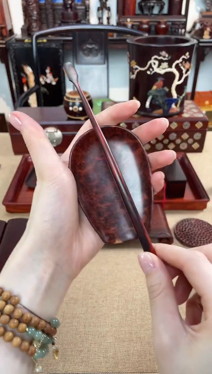 紫檀木类成套家具紫檀瘤疤茶则