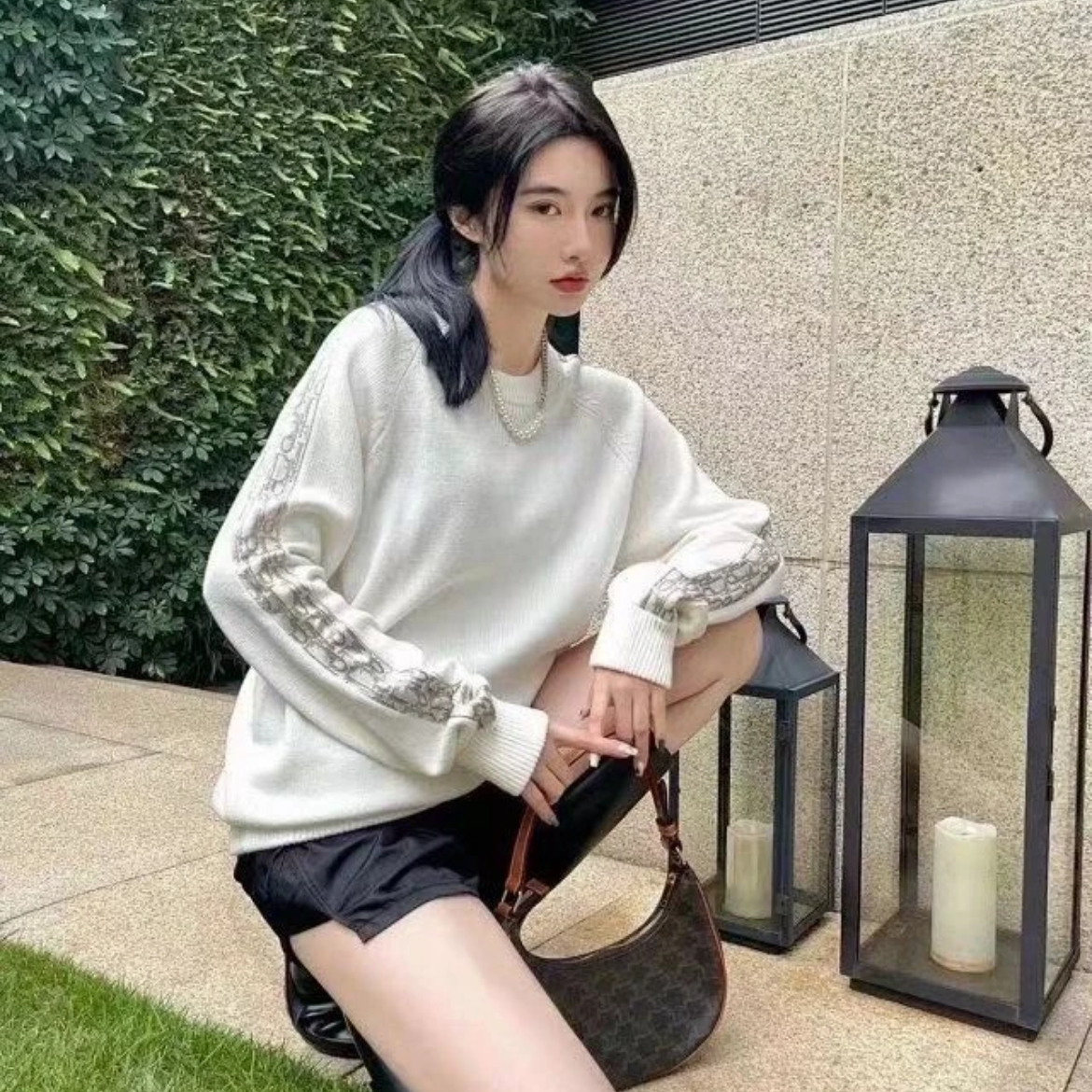 未使用 DIOR/迪奥 平纹针织衫 白色/M