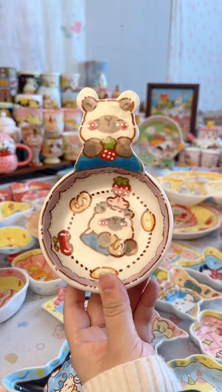 摆件陶景德镇陶瓷手绘微瑕