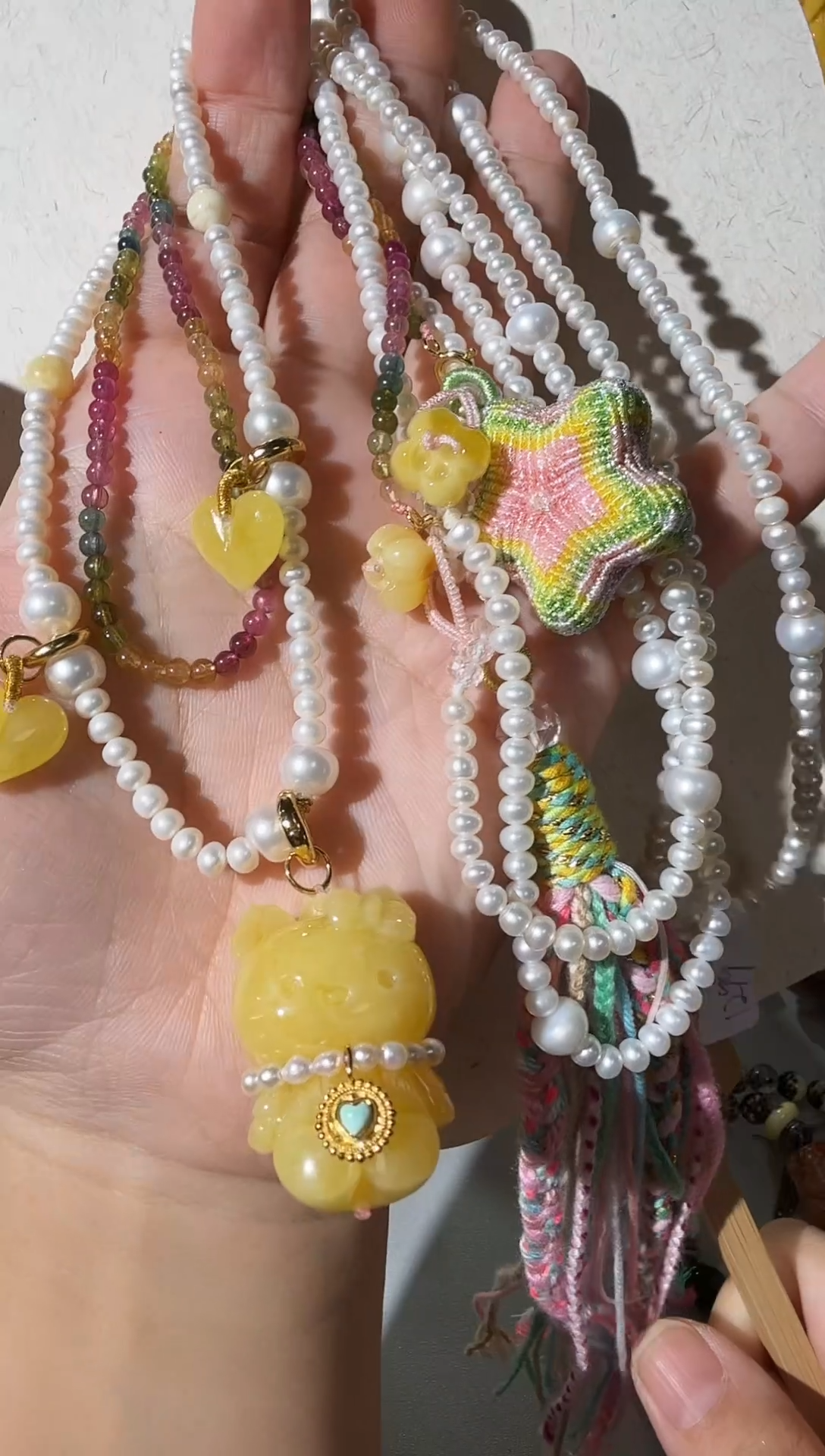 蜜蜡项链未镶嵌蜜蜡珍珠项链