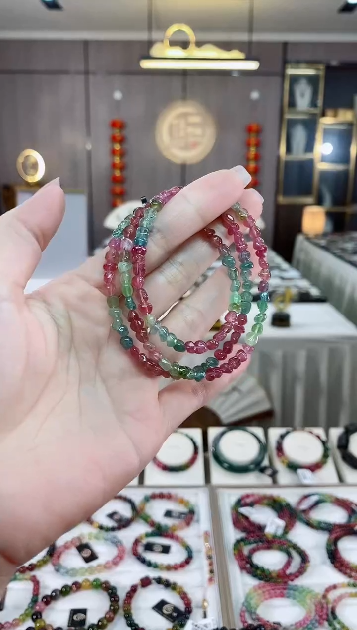 【闪购商品】随型三圈手链/项链未镶嵌碧玺（多样性发一条）hon