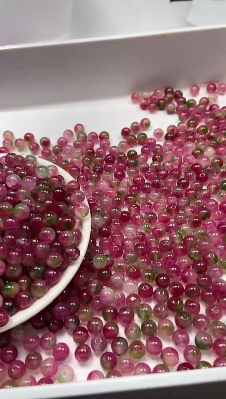 颈饰未镶嵌水晶W1779-西瓜碧玺8mm*30颗