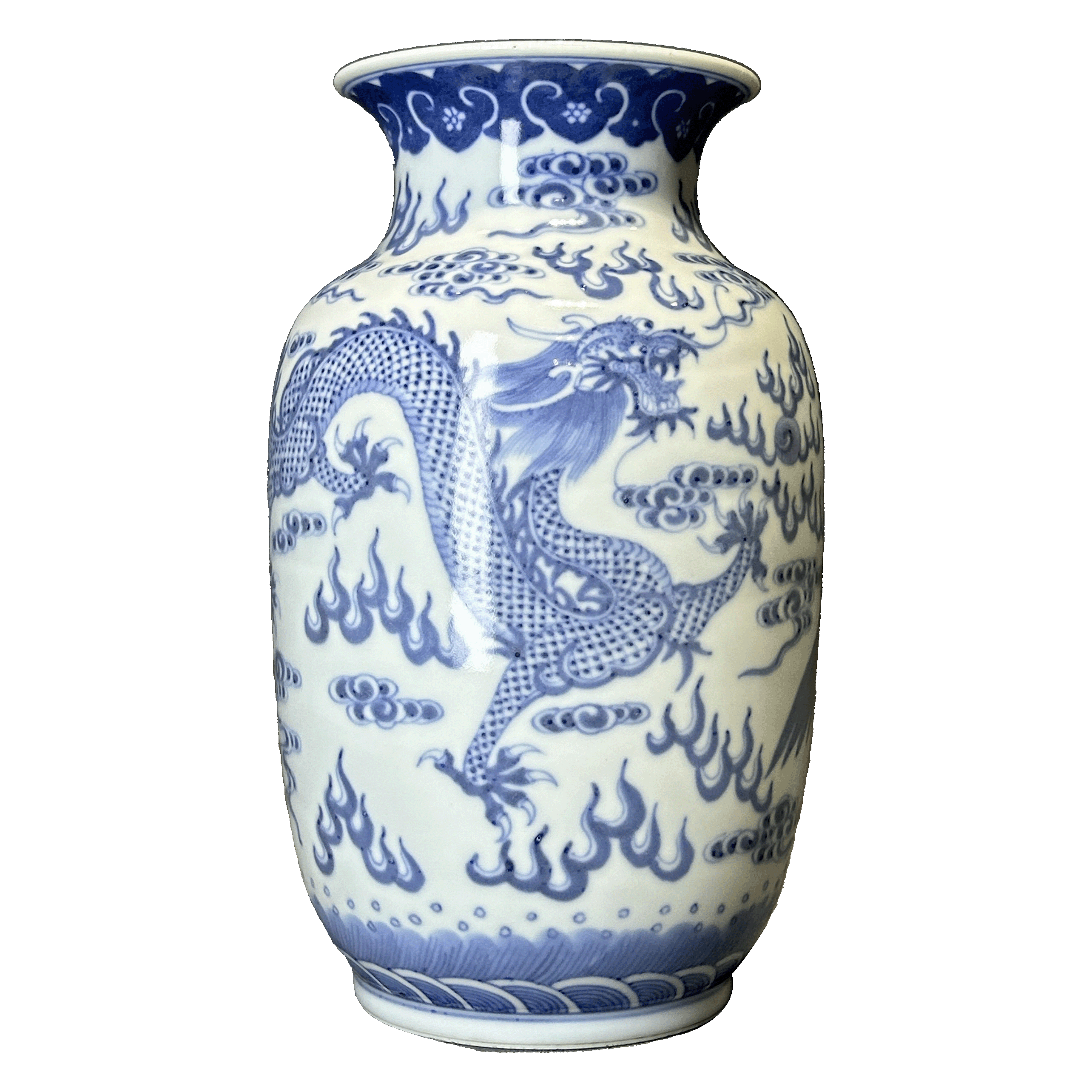 25340084x青花龙凤灯笼瓶