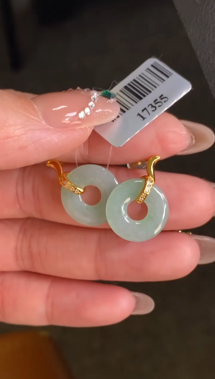 颈饰银S925镶嵌翡翠净货17355