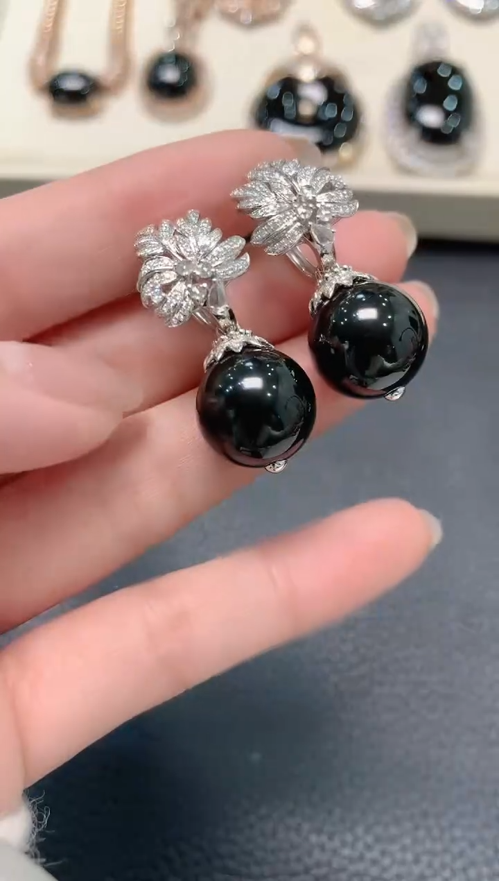 【闪购商品】翡翠耳饰18K金镶嵌B42翡翠