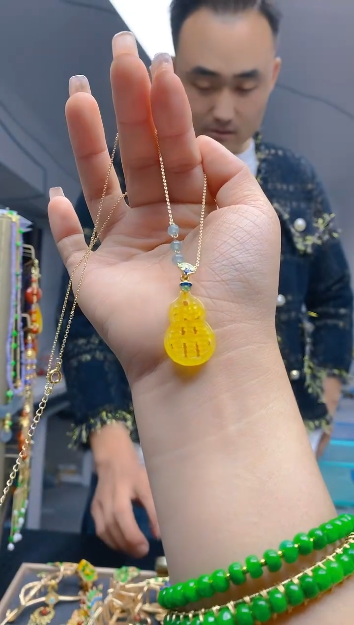 【闪购商品】翡翠耳饰合金468翡翠锁骨链