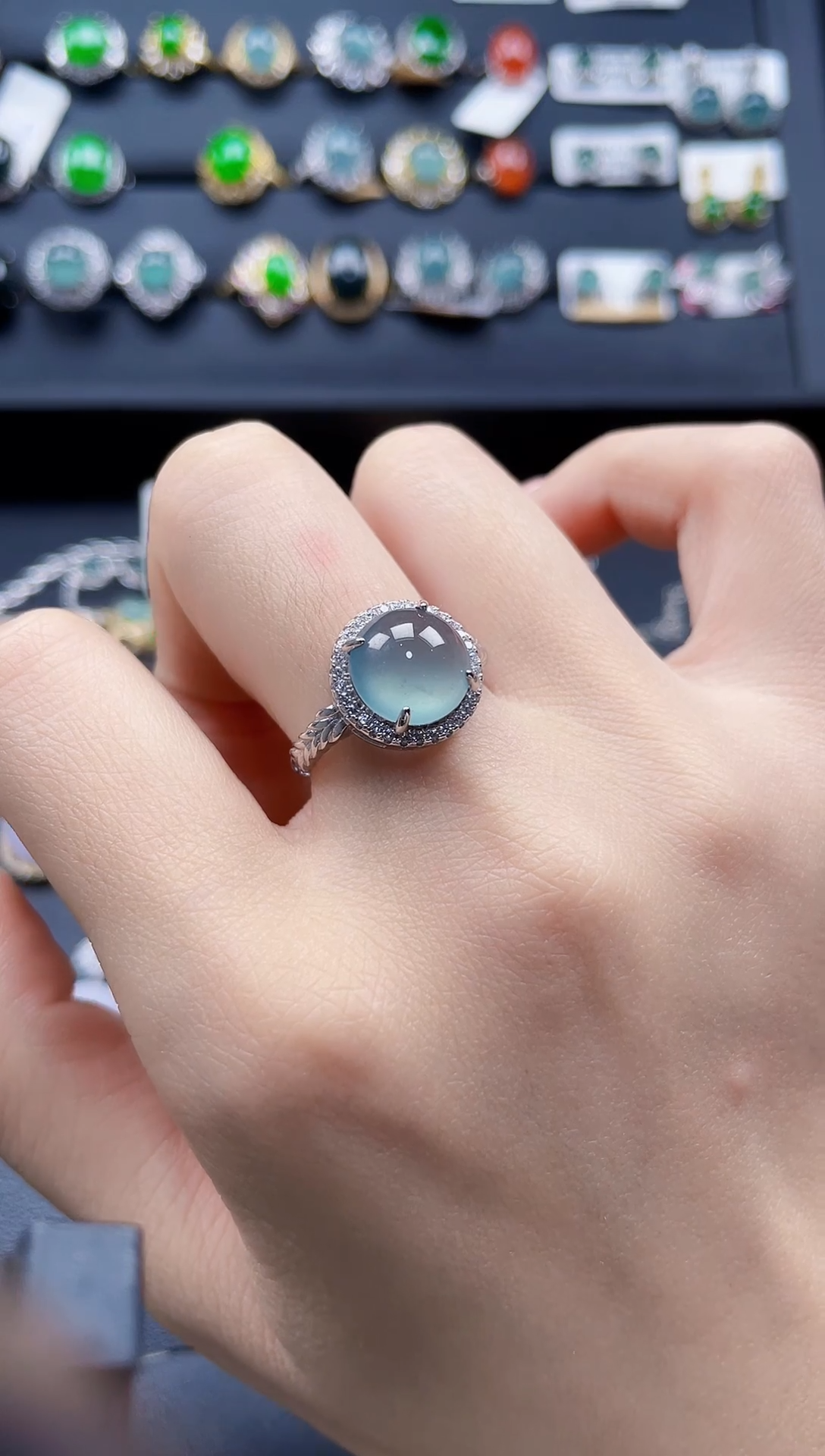 【闪购商品】翡翠戒指银S925镶嵌765476