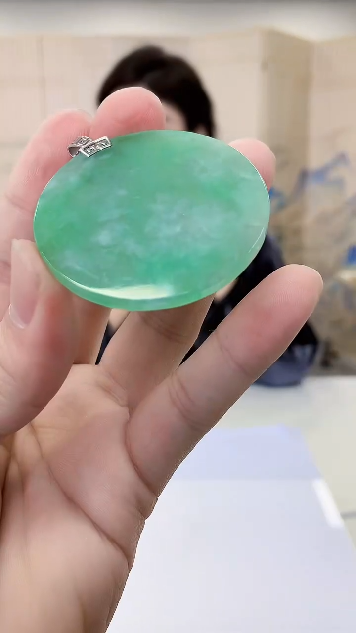 【闪购商品】定制翡翠18K金镶嵌4829bb-毛货挂件86