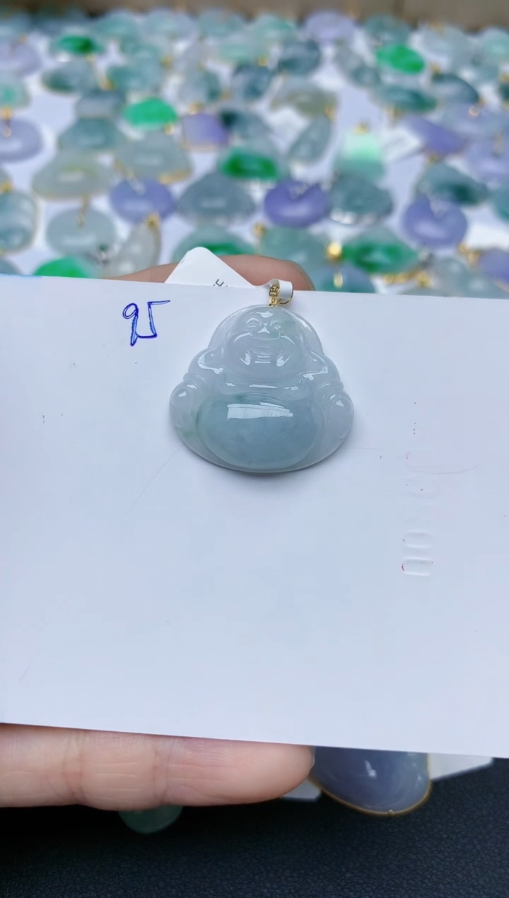 【闪购商品】翡翠颈饰18K金镶嵌天然翡翠A货    