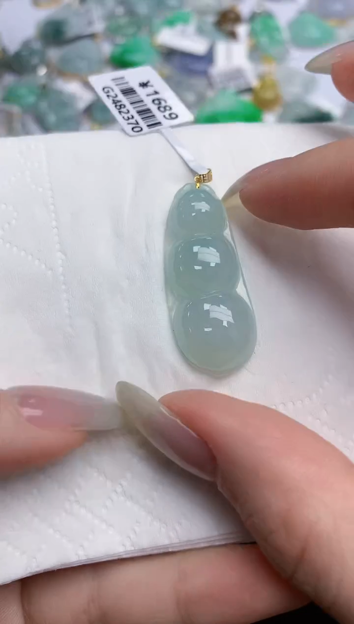 【闪购商品】翡翠颈饰18K金镶嵌天然缅甸翡翠A货