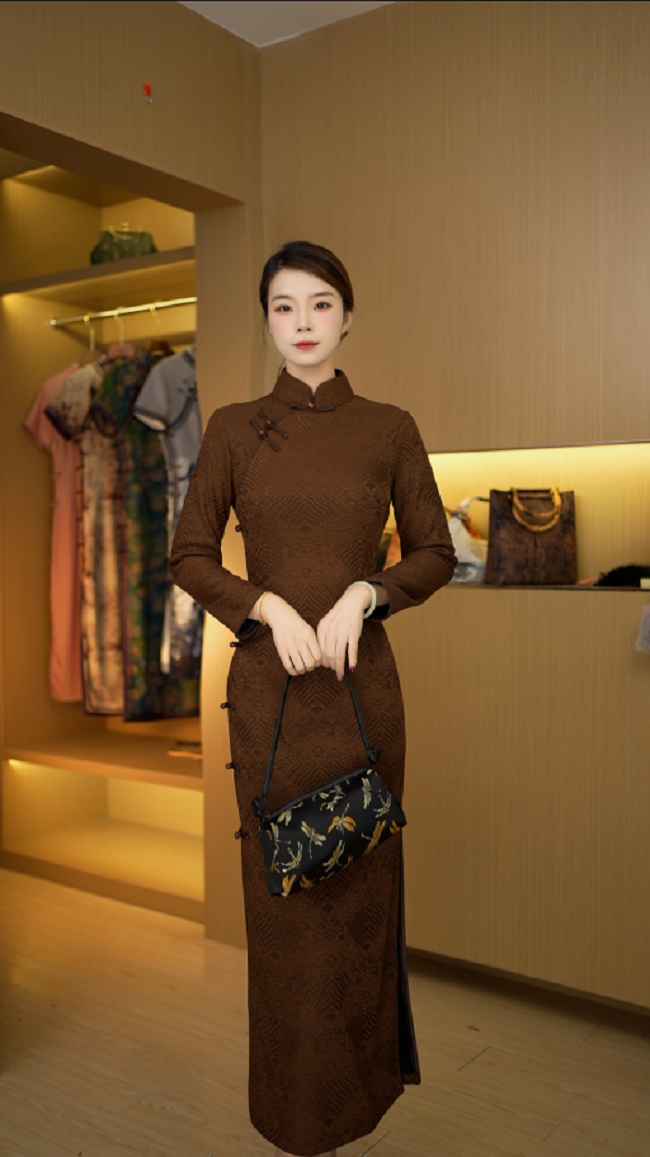 阑珊 全开襟秋冬款保暖日常气质显瘦文艺优雅复古旗袍