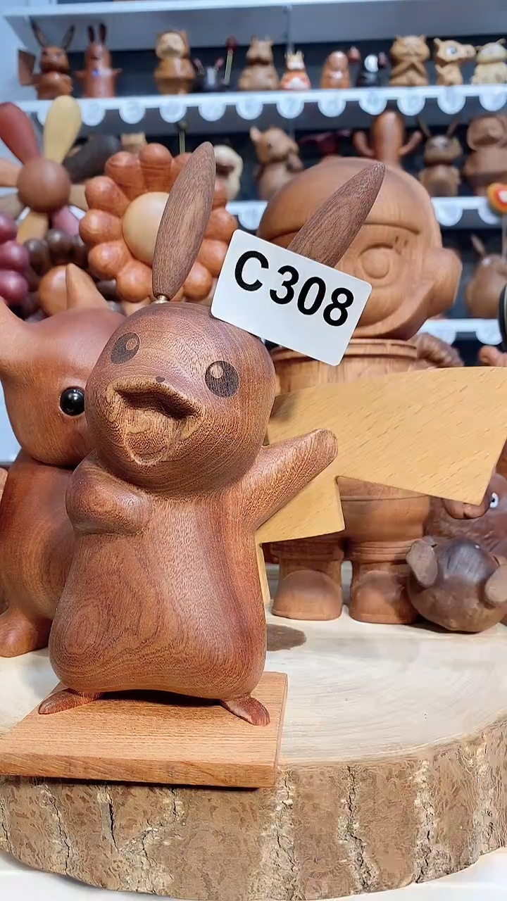 【闪购商品】木木雕可爱摆件卡通