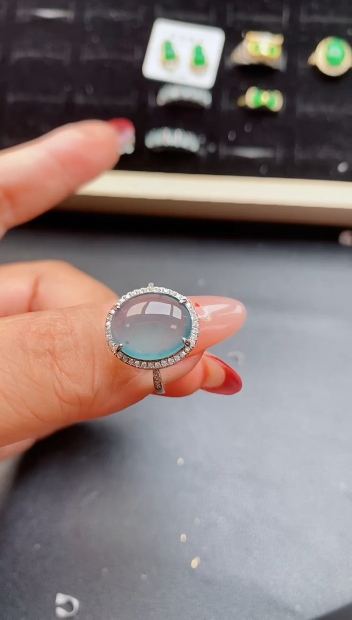 【闪购商品】翡翠戒指银S925镶嵌0800