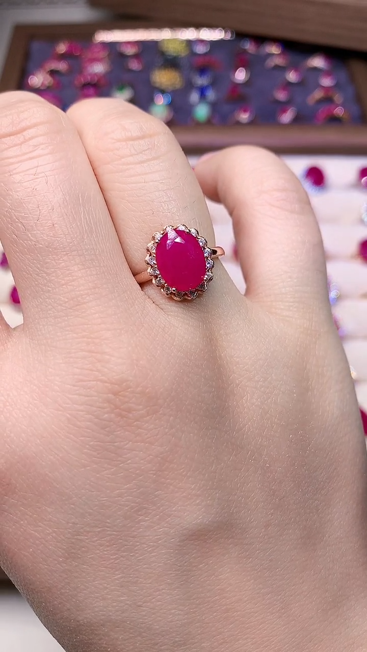 【闪购商品】红宝石戒指银S925镶嵌000