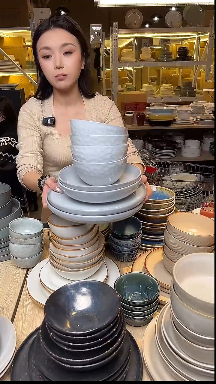 瓷137外贸尾货窑变釉下彩默外微瑕（芝麻釉八件套）