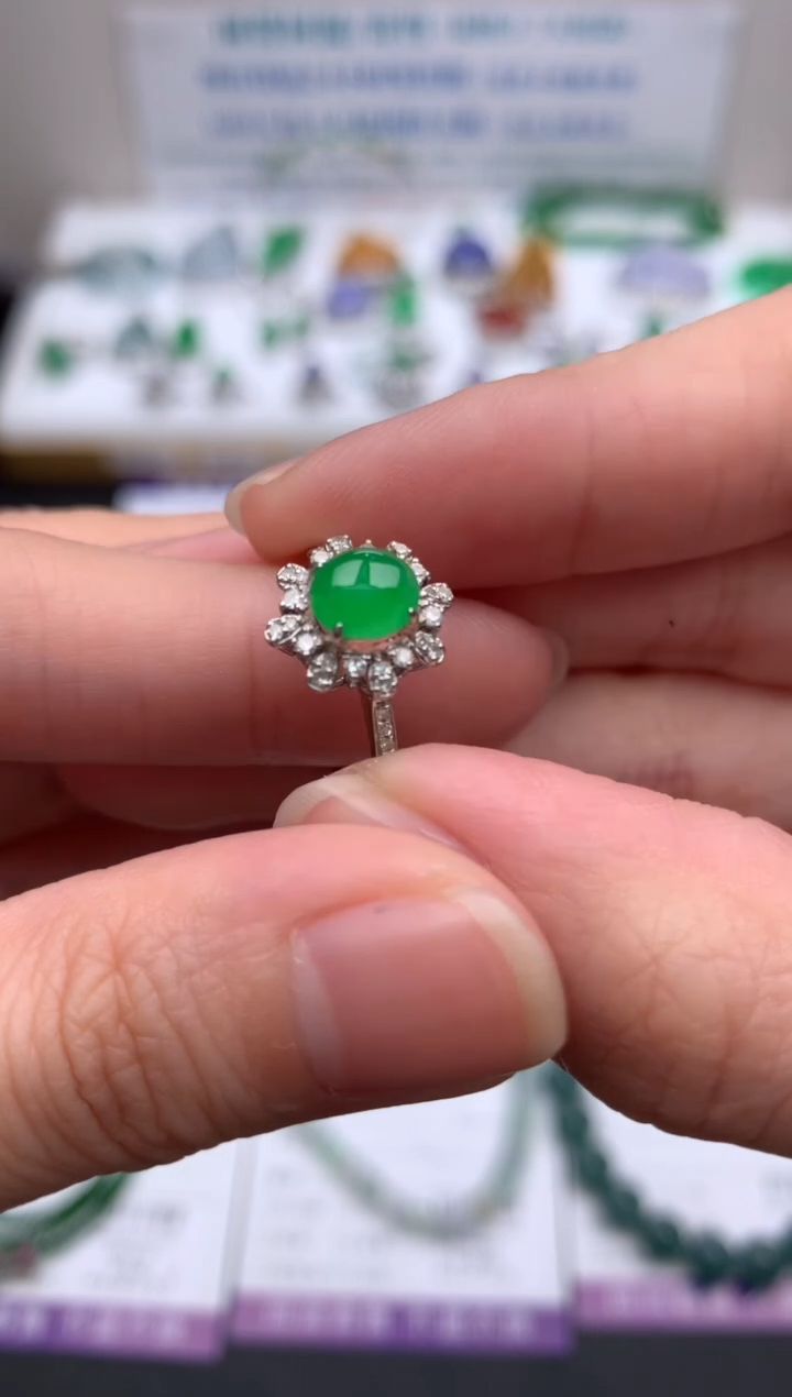 【闪购商品】定制翡翠18K金镶嵌模式推广期24小时鉴赏期