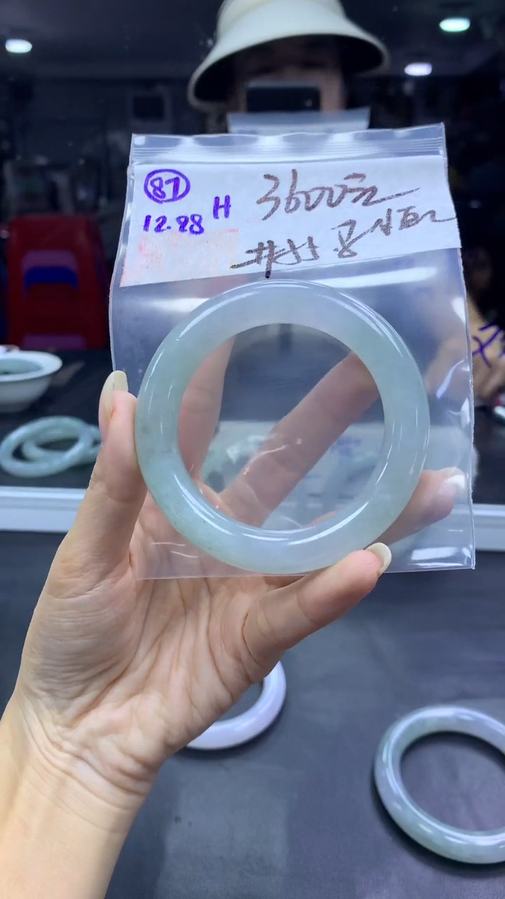 未镶嵌定制翡翠小***树87手镯55.8+3600元+拍一发一