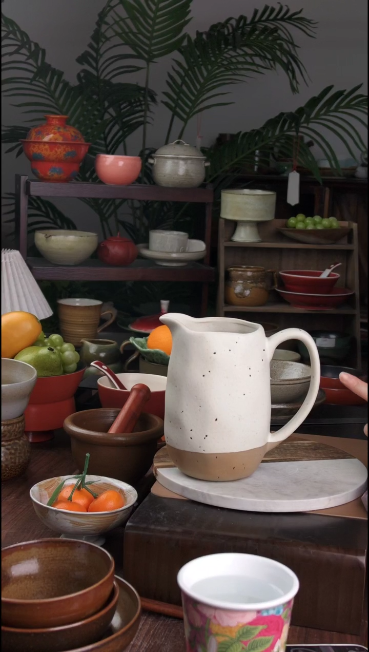 碗景德镇手工高温餐具白奶壶