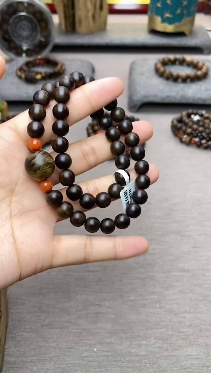 【闪购商品】沉香手串顺化紫棋玉化08+白棋留疤1.4双圈沉水