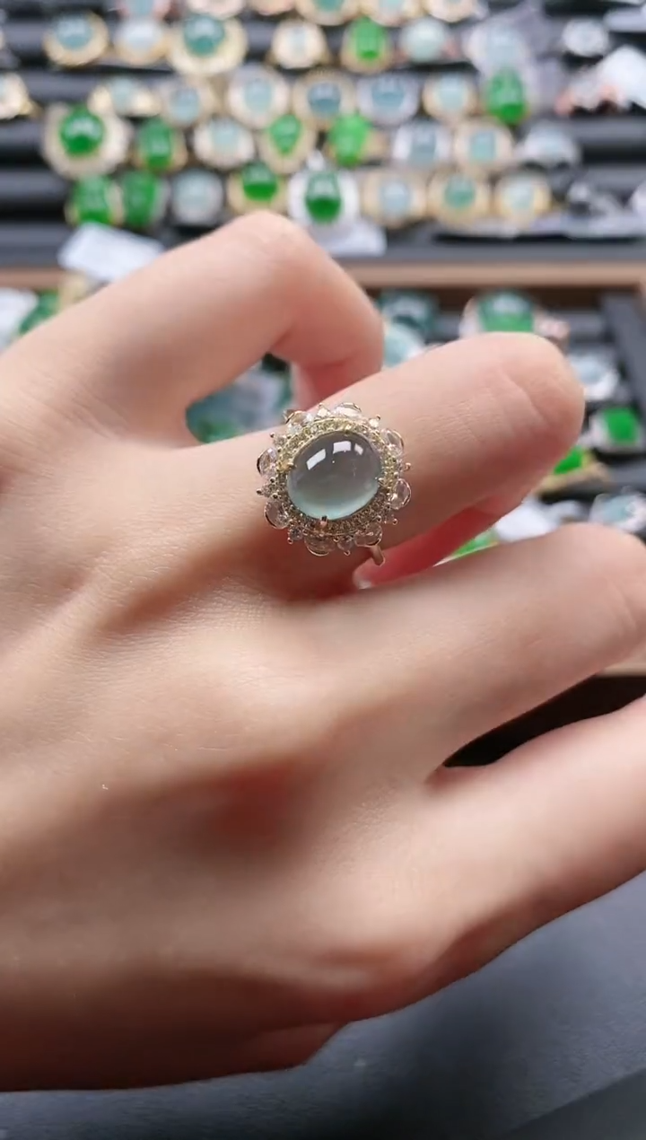 【闪购商品】翡翠戒指银S925镶嵌51511