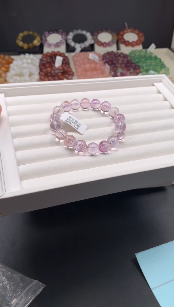 【闪购商品】水晶手链未镶嵌多样性发其一11mm，A66