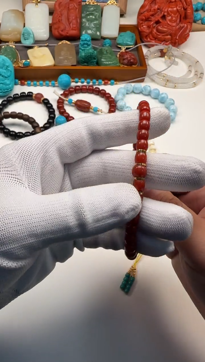 18K金镶嵌手串手串南红玛瑙杨**～手串手串